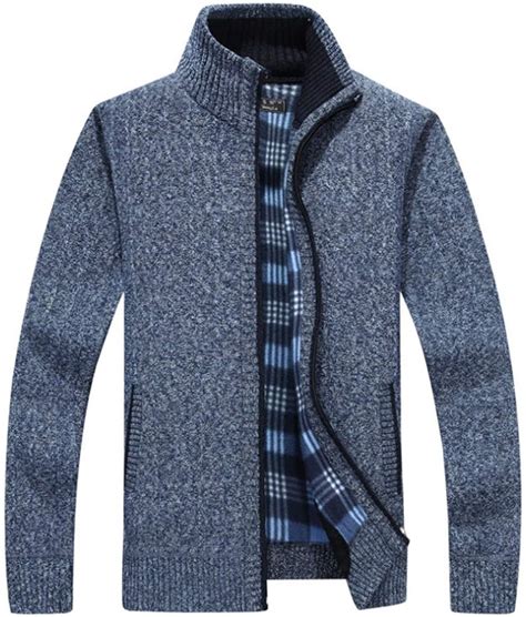 men's thick cardigan with zip.